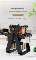 360° Rotating Spice Rack – 18 Glass Jar Kitchen Organizer Free Delivery